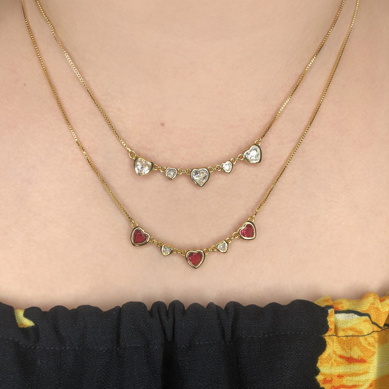 Five hearts necklace (596)