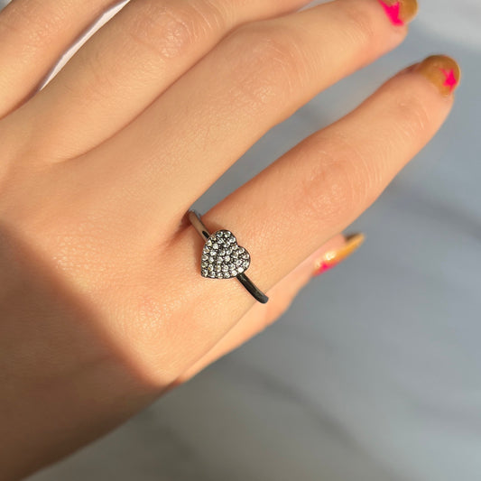 Heart Micropave Thin Ring (622)