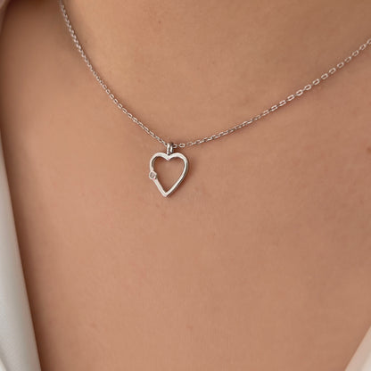 Open heart zircon Necklace (031)