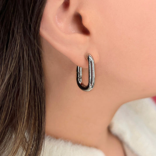 Solid silver 925 hoops