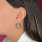 Large square earring with zirconia (790)