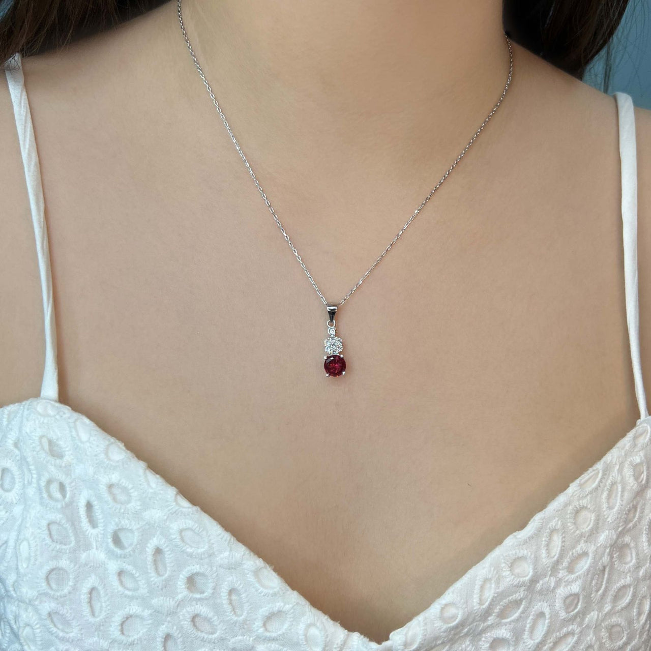 Ruby Silver Set with Zirconia