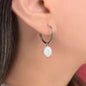 Dangle pearl hoops