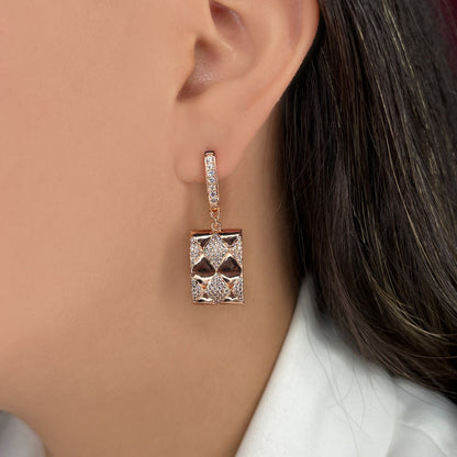 Micropave Rectangle Drop Earring (792)