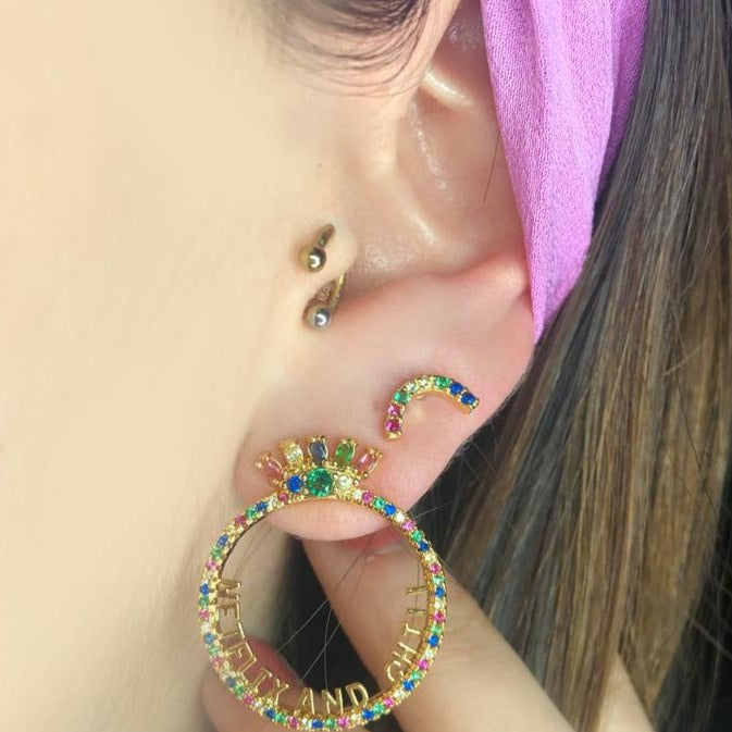 Mini rainbow earring (954)