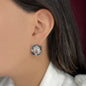 Large square earring with zirconia (790)