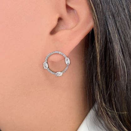 Contour circle earring (734)