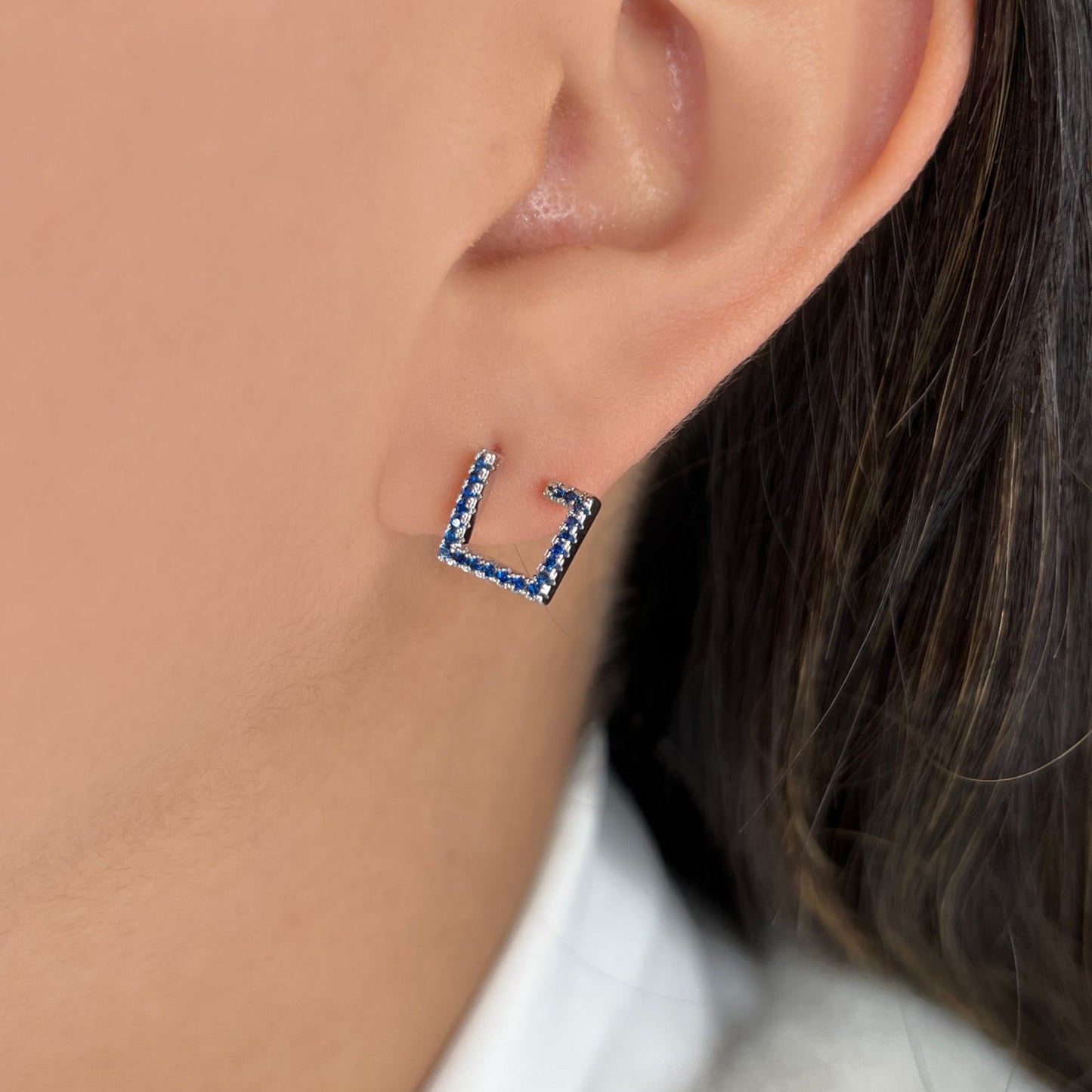 Micropave Semi Square Earring (824)