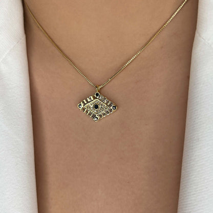 Rhombus necklace with zircons (799)