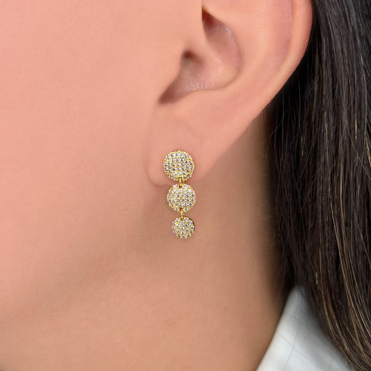 3 micropave circles earring (704)