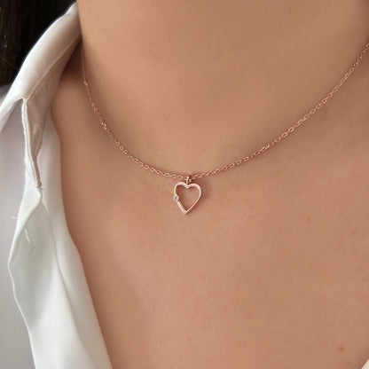 Open heart zircon Necklace (031)