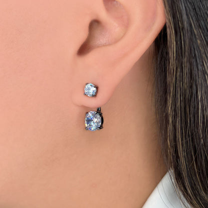 Circular double zirconia earring (849)