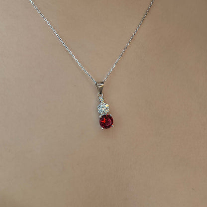 Ruby Silver Set with Zirconia